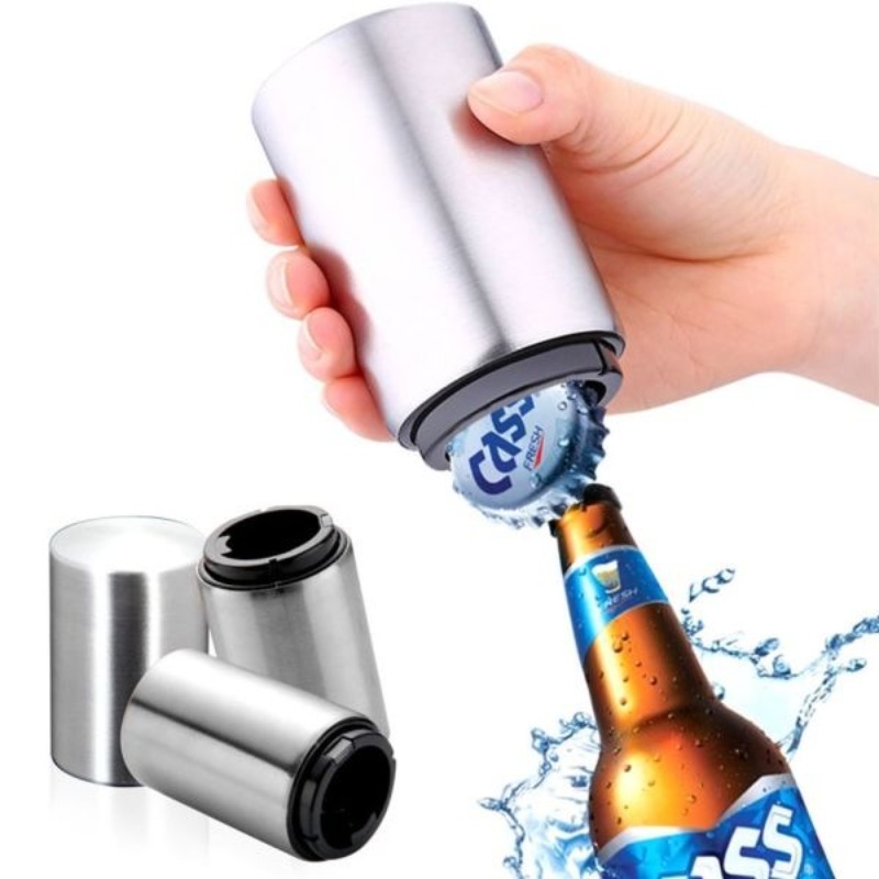 Wine Beer Glass - Automatische bierflesopener van roestvrij staal, geen
