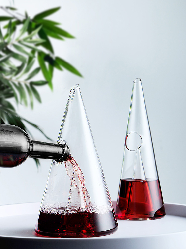 Decanter Aerator Set - Kegelvormige wijnkaraf, separator, baraccessoires, hoog borosilicaatglas,