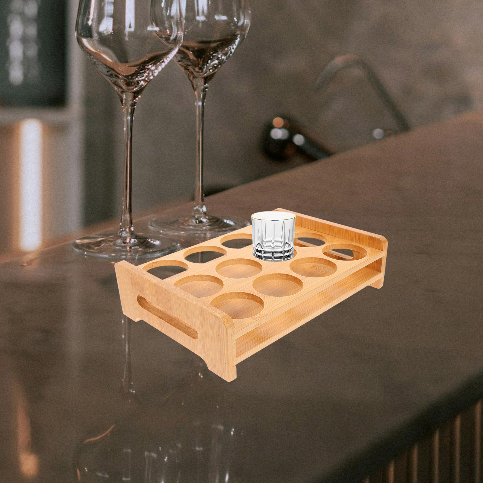 Bamboe Shotglaasjes Houder Dis - Wine Beer Glass recensie en prijs