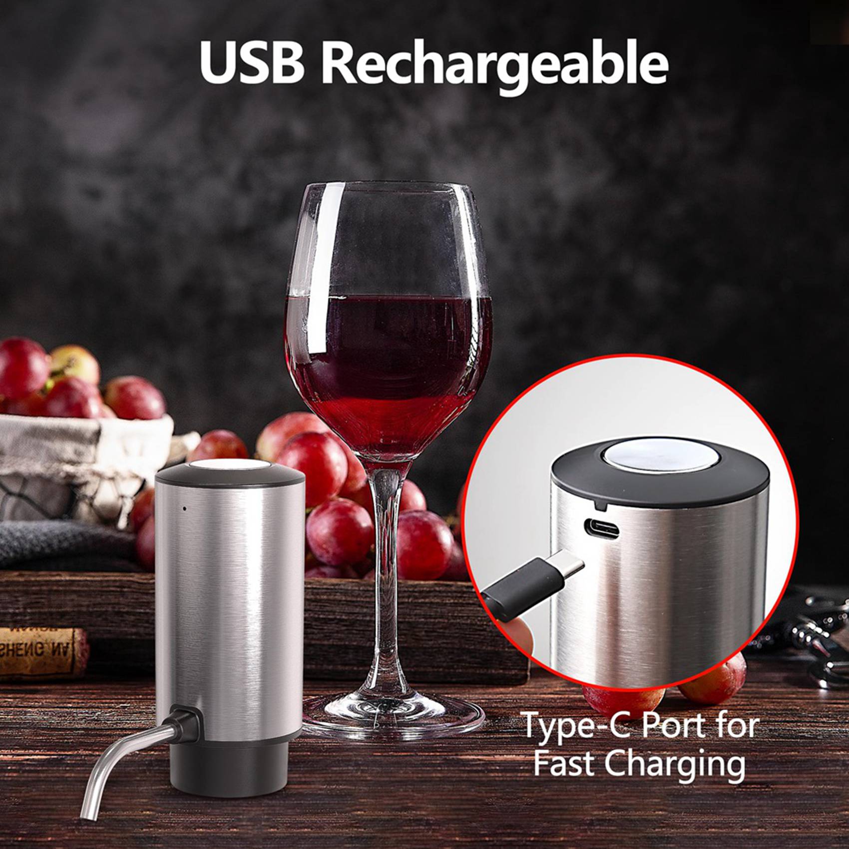 A69E4X Elektrische wijnbelucht - Decanter Aerator Set recensie en prijs