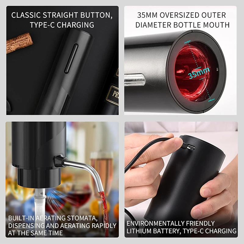 USB oplaadbare 4-in-1 elektris - Decanter Aerator Set recensie en prijs